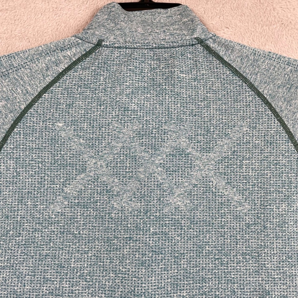 Rhone Quarter Zip Pullover Mens Large Green Celliant Seamless 1/4 Zip Gym Run - Picture 4 of 8